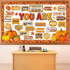 Fall Autumn Affirmation Station Bulletin Board Set Pumpkin Motivational Classroo