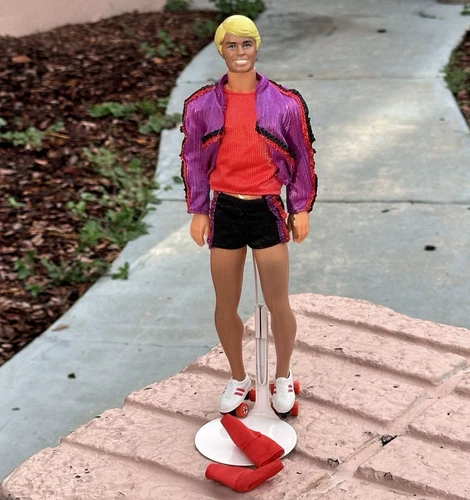 Vintage 1980 Mattel Superstar ROLLER SKATING KEN Doll 1881 Skates Complete good