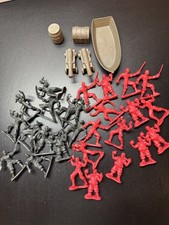 Plastic Pirate Men Figures Group of 32 Pieces Boat Cannons TNT Chest