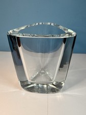 Strombergshyttan Crystal Vase Mid Century Scandinavian Modern Art Glass