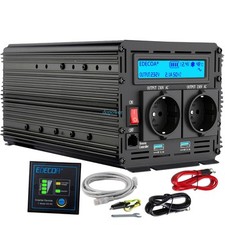 EDECOA Convertitore 12V 220V 230V Onda Pura Inverter 1500W trasformatore LCD