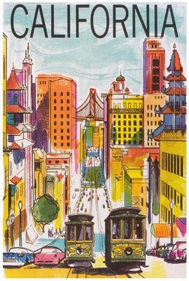 California USA America Vintage Travel Poster Print
