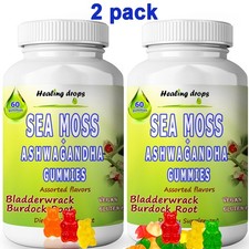 2 (paquete) Ashwagandha Gummies Sea Musg - Bladderwrack Bardack Root Alkaline Keto