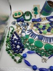 Vintage To Now Wearable Blue Green Jewelry Lot 2lbs — photo 2
