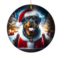 Rottweiler Christmas Tree Porcelain Ornament