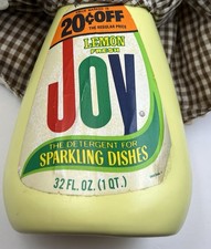 De colección JOY Limón Plato Fresco Jabón Lavavajillas Líquido Película Prop 32oz Botella Muñeca