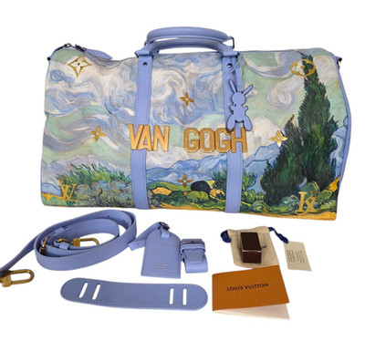 LOUIS VUITTON x Jeff Koons Masters Van Gogh Keepall Bandoulière 50 Duffle Bag