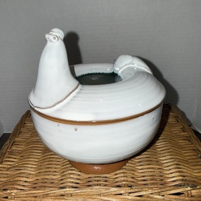 Vintage 1960 s Hen On Nest Stoneware Dish Soup Bowl