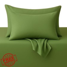 Toddler Pillowcases 14x20 Sage Egyptian Cotton 600TC Zipper 2pk 