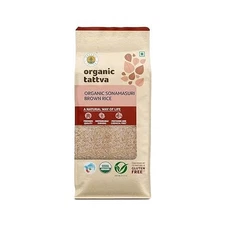 Organic Tattva, Organic Sonamasuri Brown Unpolished Rice - 1Kg