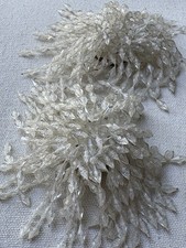 Vintage 1950s Crystal Fringe Shoe Clips Clear Glass Bead Ornaments Mid-Century