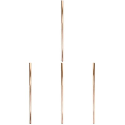 4Pcs Lighting Fixture Stems Iron M10 Threaded Straight Pipe Golden Color