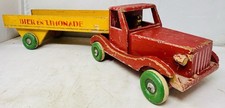 Vintage 1930s Wooden Beer Delivery Truck & Trailer w Driver “Bier en Limonade”