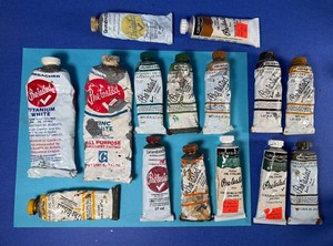 VTG OIL COLORS PAINTS LOT X 15 GRUMBACHER PRE-TESTED ARTISTS SUPPLIES
