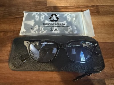 Chrome Hearts Cox Ucker Glasses Black/Silver Comes with Case and Cleaning Cloth