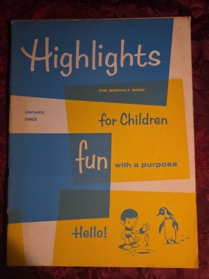 HIGHLIGHTS FOR CHILDREN Magazine January 1963 Activities Stories Puzzles!