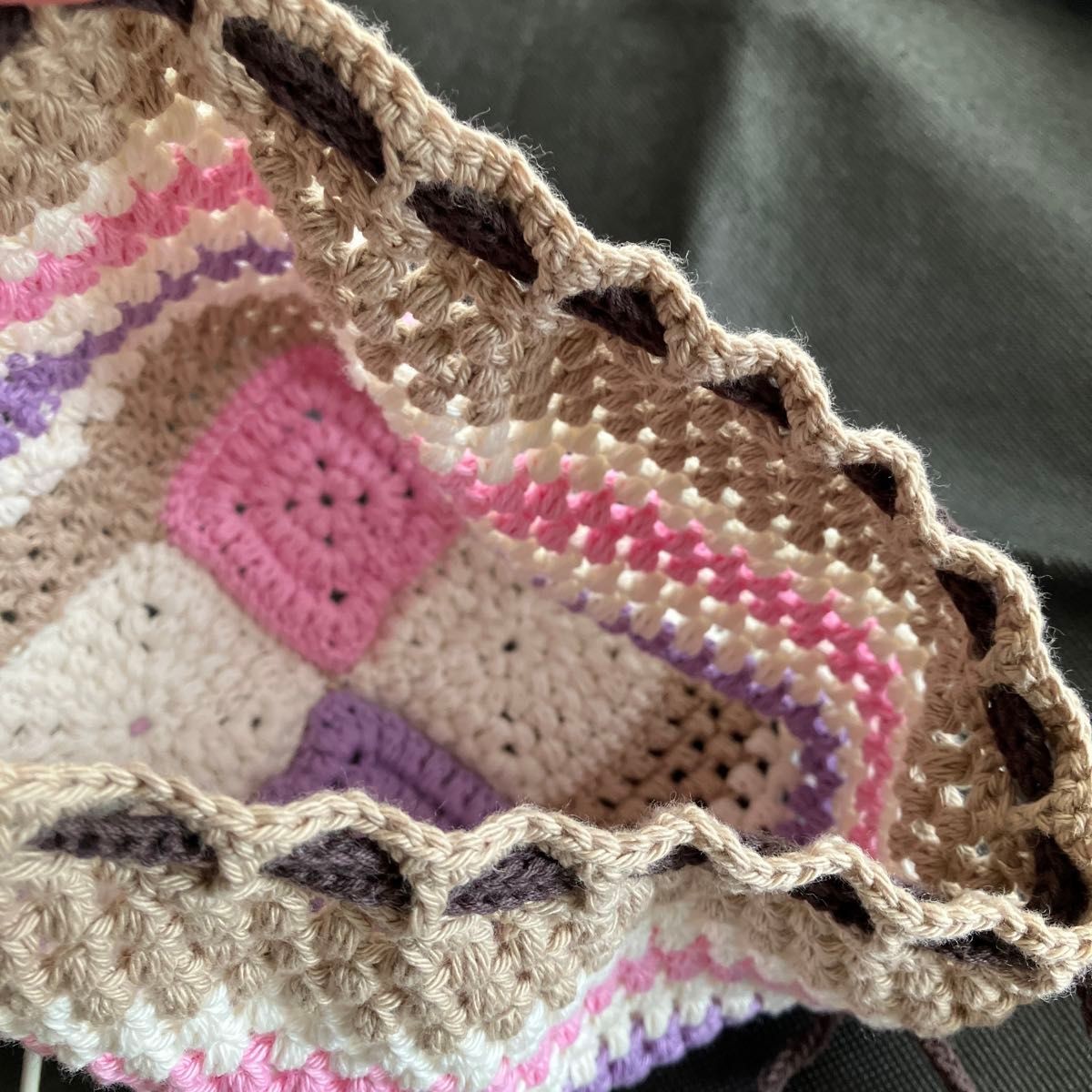 Drawstring bag cute mini hand knitted accessory c… - image 5