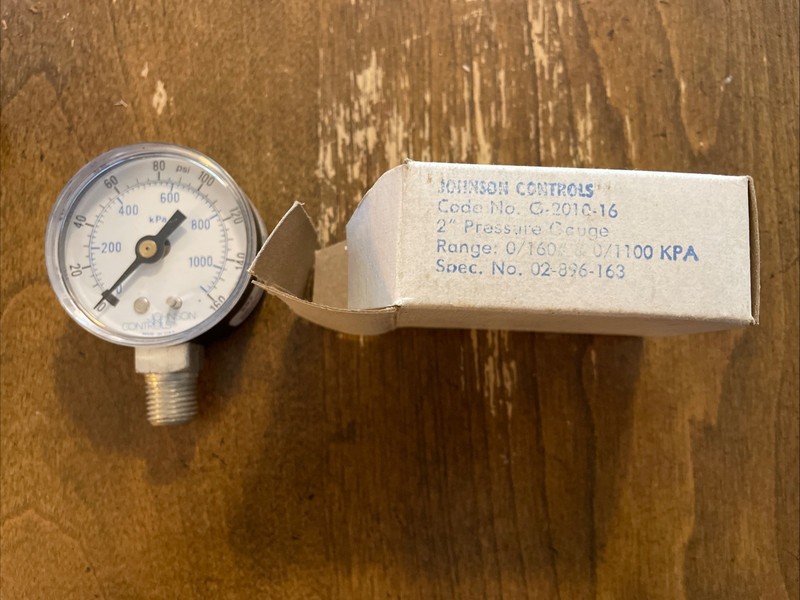 Johnson Controls 2” Pressure Gauge 0-160 PSI New In Box