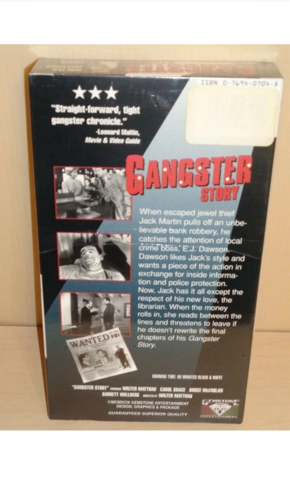 Gangster Story (VHS 1959) Walter Matthau & Carol Grace - New & Sealed! Free Ship Foto 2 de 2