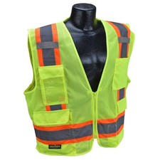 Radians SV6-2ZGM-XL Safety Vest XL Hi-Viz Green 100 Polyester Mesh Class 2