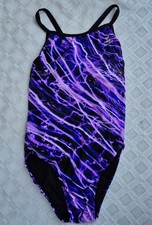 TYR Swimsuit Purple One Piece Racing Size 34 S