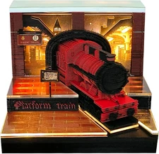 Time Piece Calendar, 2026 Desk Calendar Memo Pad, 3D Magic Train Creative Time P