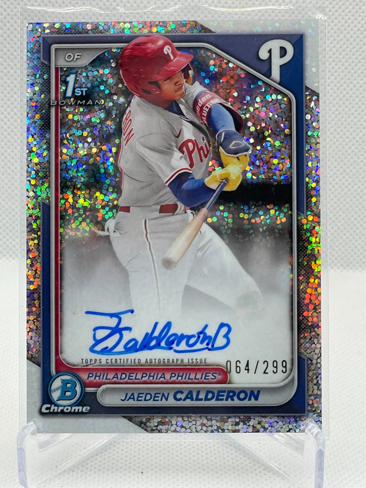 2024 Bowman Chrome Prospect Speckle Refractor /299 Jaeden Calderon #CPA-JCN Auto