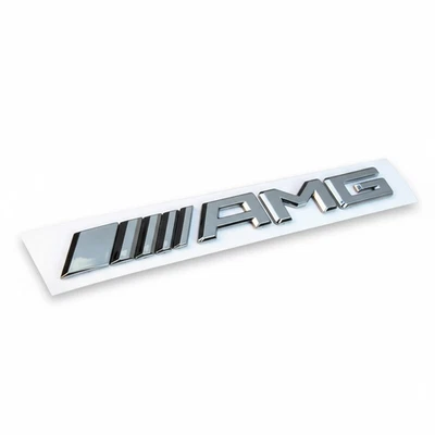 SILVER AMG BADGE EMBLEM C CL CLK SLK S SL ADHESIVE GLOSS STYLE