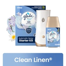 Glade Air Freshener Kit, Automatic Spray 1 Holder+Refill, Clean Linen 6.2 oz