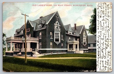 Vintage Old Ladies' Home Worcester MA Postcard 1917 Historic Building