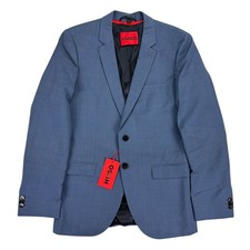 Image of Hugo Boss Mens Arti Wool Extra Slim Fit Suit Jacket Blue 36R
