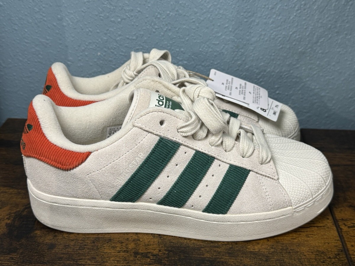 Adidas Superstar Fashion Sneakers Men’s Size Green /orange Shoes New