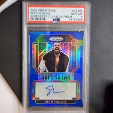 2022 Prizm WWE SETH ROLLINS Superstar Autograph Blue /49 SGC 8.5 Auto 10