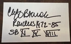 CLIFF BRANCH HOF FOOTBALL AUTOGRAPHED 3 X 5 INDEX CARD RAIDERS NM-MNT