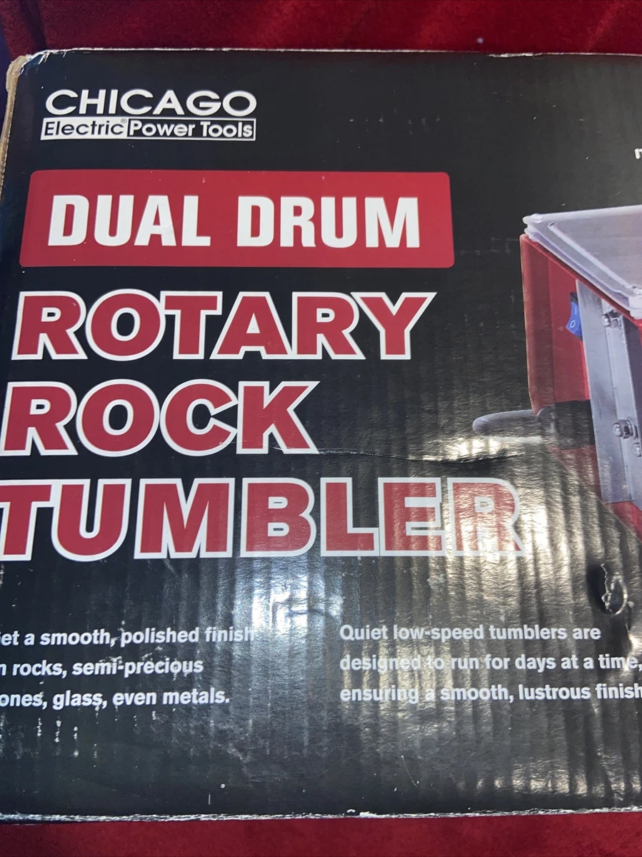 Chicago electric dual drum rotary rock tumbler outlet