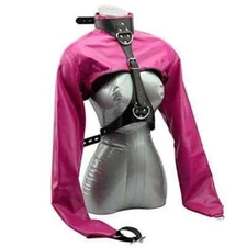 PU Leather Straitjacket BDSM Straight Jacket Adjustable Harness Body Bondage