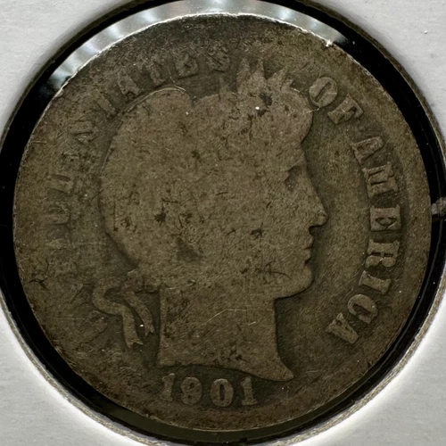 1901 O Barber Dime - AG - Nice Honest Wear - Better Date - Free Shipping!