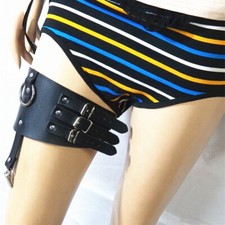 Ladies Leather Punk Gothic Leg Ring Garters Thigh Adjustable Nightclub Dancewear