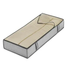 Whitmor Gray Underbed Storage Bag 18" X 42" X 8" See-Through Top Zippered Bag