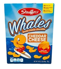 Stauffers Cheddar Cheese Whales Baked Snack Crackers 16 oz