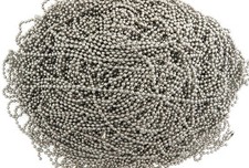 30" Inch Nickle Plated Steel Ball Chain Made in USA - Pack of 100
