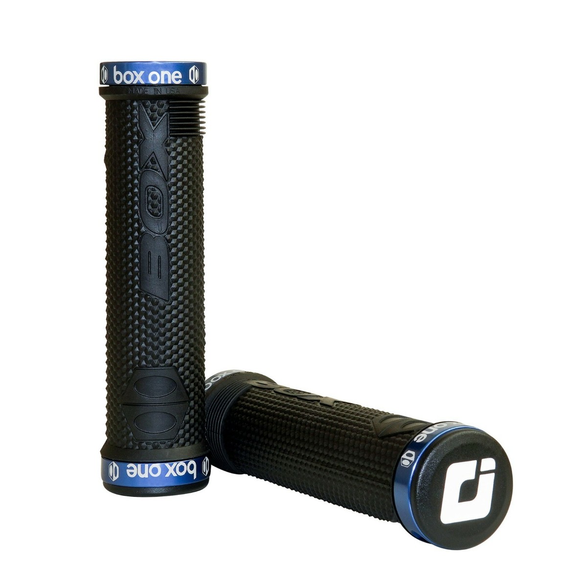 Box ODI Hex Lock-On MTB BMX Grips BX-HG17BKHEX-BL BLACK w/BLUE