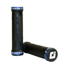 Box ODI Hex Lock-On MTB BMX Grips BX-HG17BKHEX-BL BLACK w/BLUE Clamps