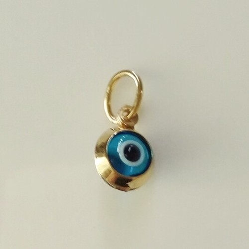 9ct 9K yellow Gold lucky evil eye charms pendants 10 designs. Made in Europe. - Picture 2 of 51