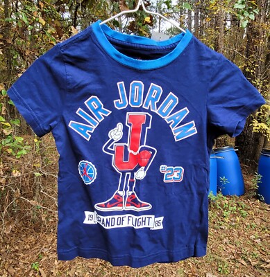 michael jordan youth size for 6-7 year old blue air jordan shirt nice