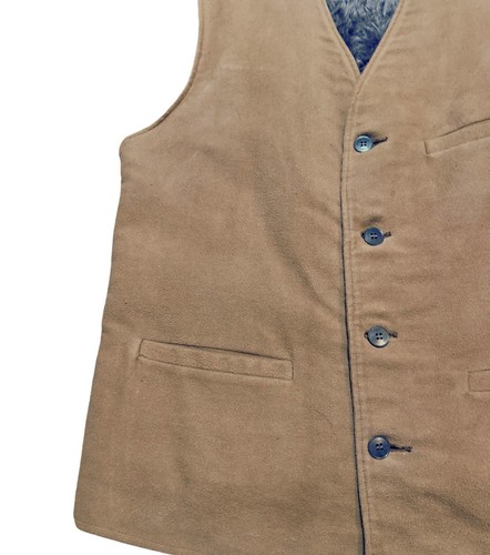 Vintage Gilet | 70s Vintage Suedette Faux Fur Gilet Size Large Retro Bodywarmer - Picture 2 of 5