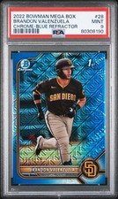 2022 Brandon Valenzuela Bowman 1st Chrome Mega Blue Mojo Refractor /150 - PSA 9