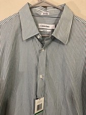 Calvin Klein Shirt Mens Regular L Large Stripe Modern Fit New Cotton Longsleeve