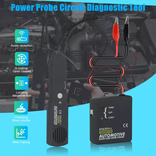 Probador de disyuntor buscador abierto rastreador de cables DC 6-42V sonda automotriz corta - Imagen 5 de 10