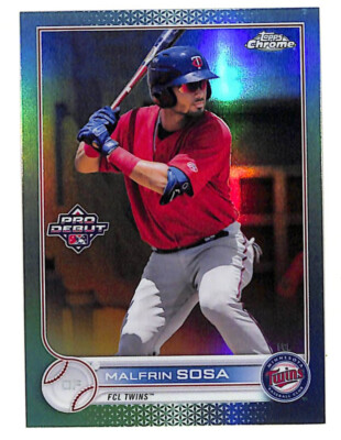 2022 Topps Pro Debut Chrome Malfrin Sosa 28/75 aqua refractor card Twins